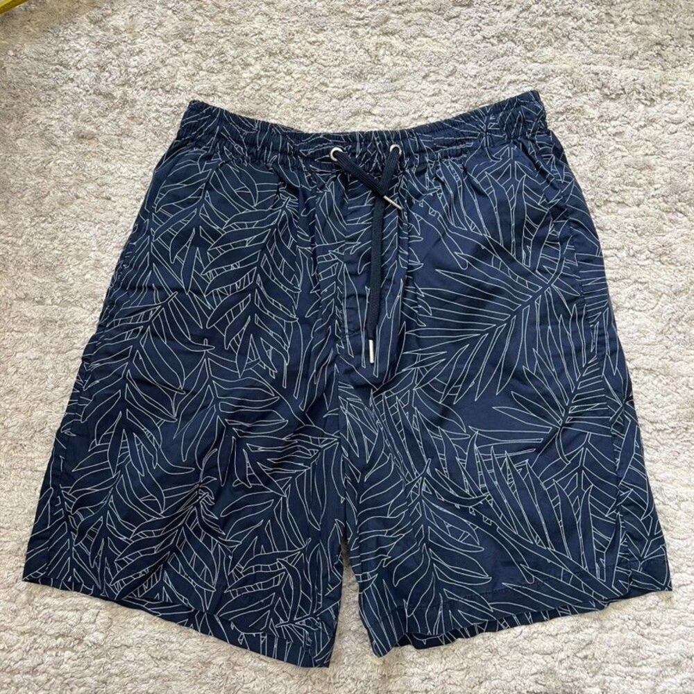 Armani Exchange Drawstring Waist Blue White Palm Print Shorts Mens Size 30